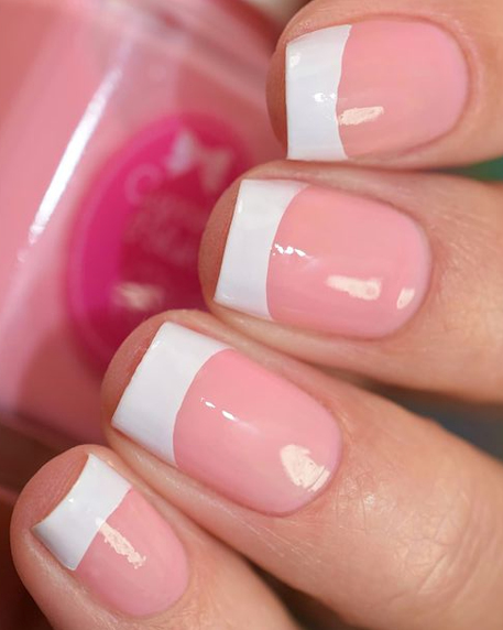 White french tip with pink base 🪷 | Cute acrylic nails, Trendy nails, French  nails