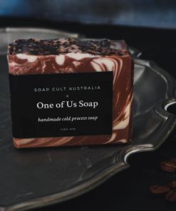 Soap bar with coffee beans on top